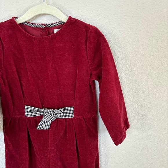 Zara Red Velour Jumpsuit with Bow - Picture 2 of 3